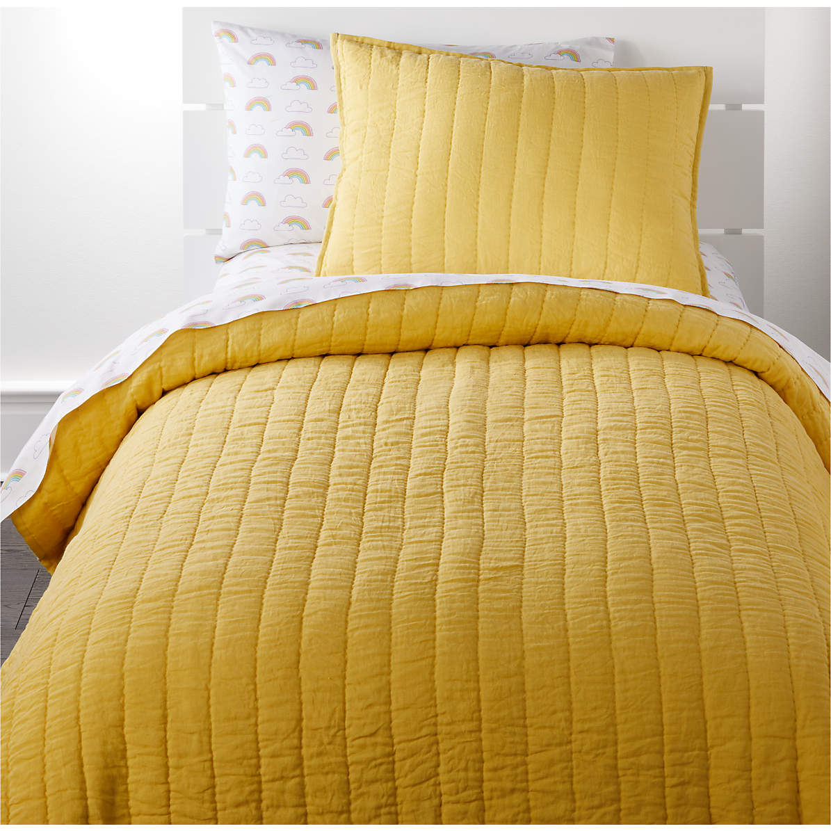 Linen Yellow Quilt Crate Kids, Blue Yellow Bedspreads Queen
