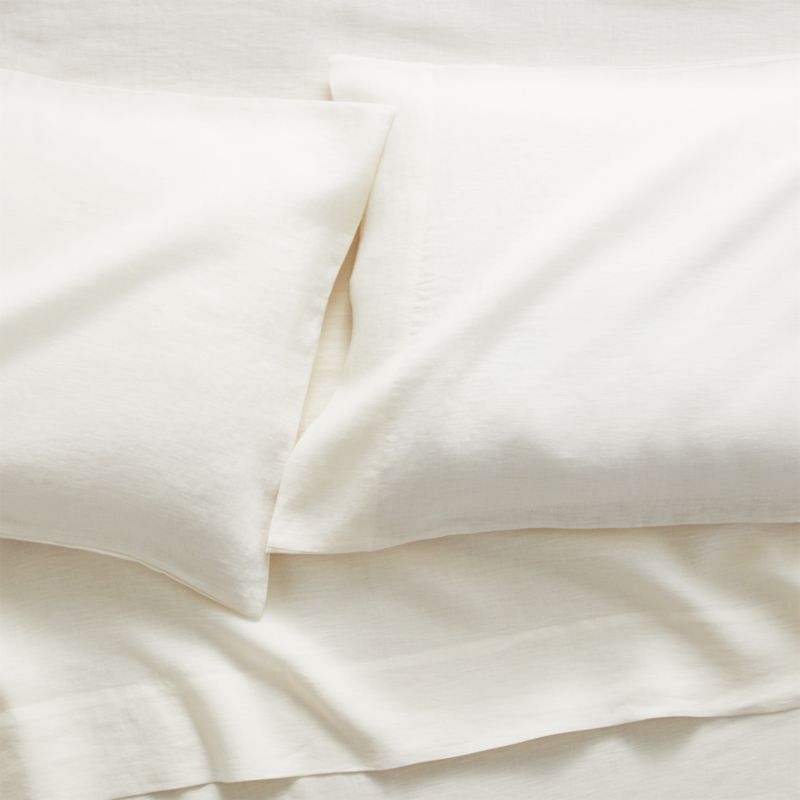 Pure Linen Warm White Queen Sheet Set