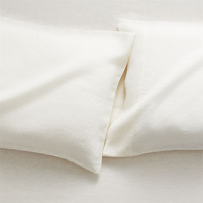 View Pure Linen Warm White King Pillowcases, Set of 2 details