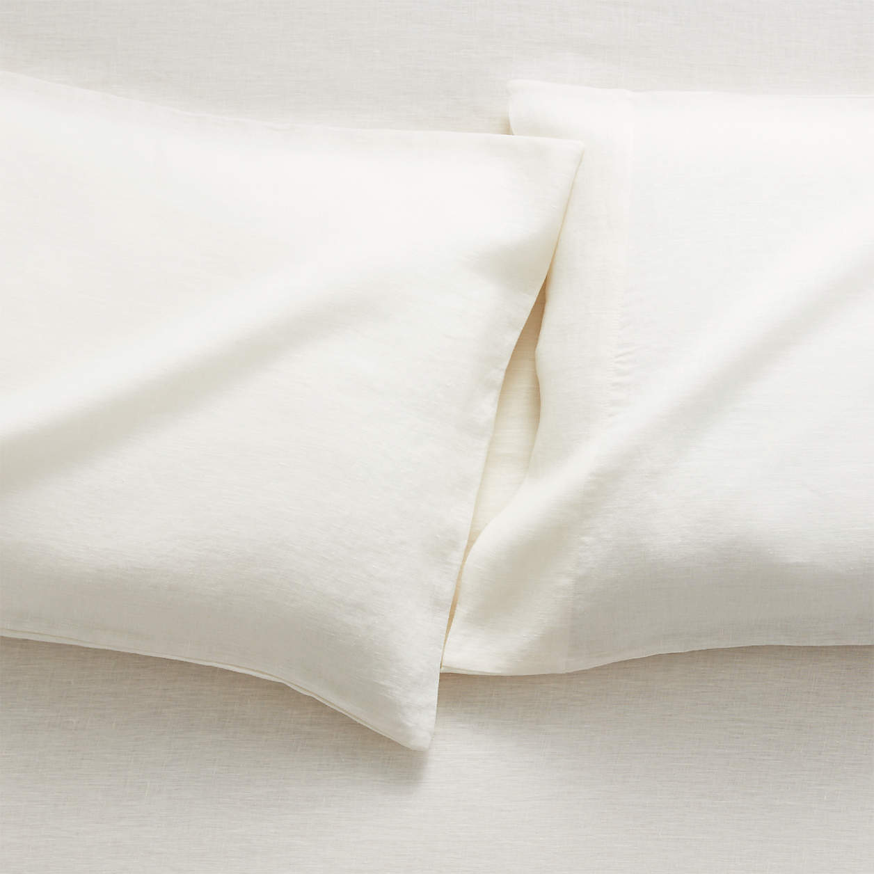 Pure Linen Warm White King Pillowcases, Set of 2 + Reviews Crate & Barrel