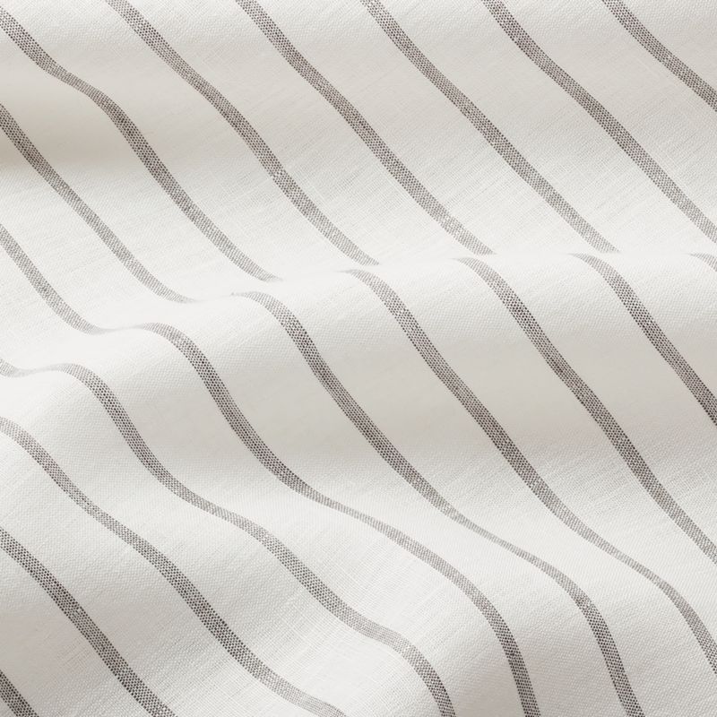 Pure Linen Wide Stripe Warm White Full/Queen Duvet Cover - image 10 of 13