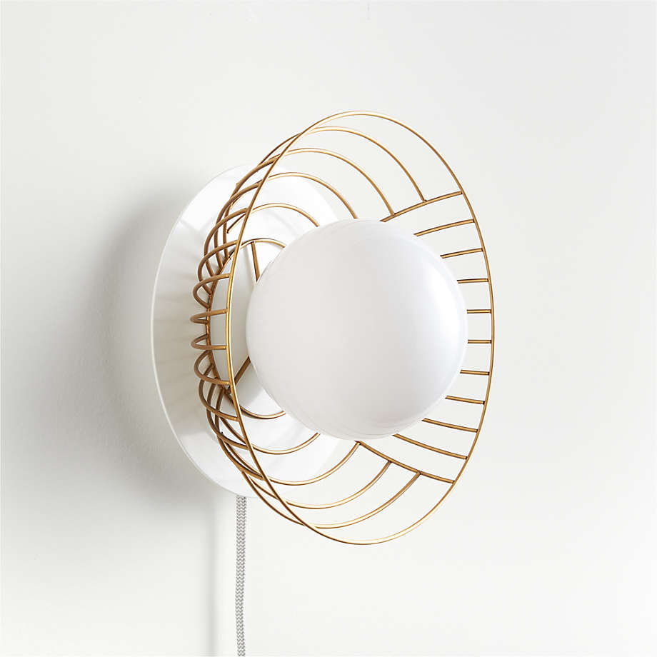 White Linework Metal Wall Sconce + Reviews Crate & Kids Canada