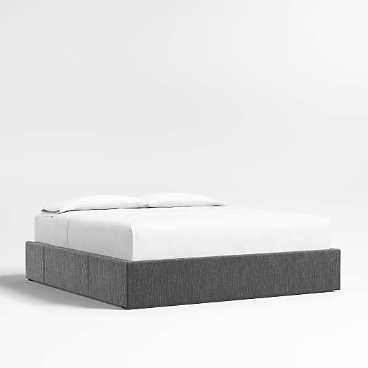 Graphite Grey King Upholstered Storage Bed Base