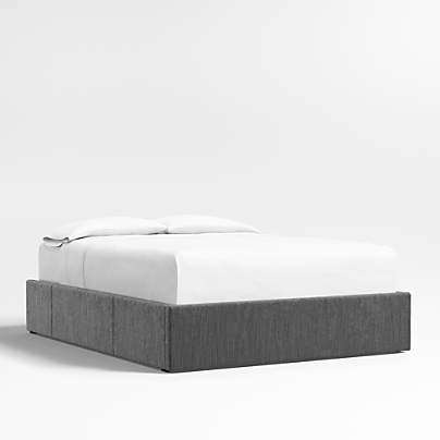 Graphite Grey Queen Upholstered Storage Bed Base