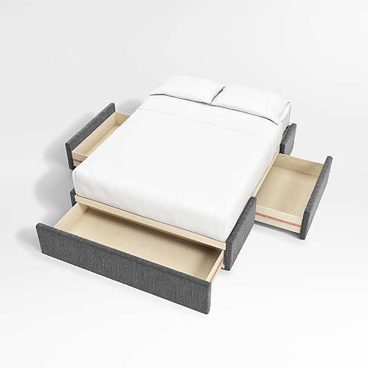 Graphite Grey Upholstered Storage Bed Base