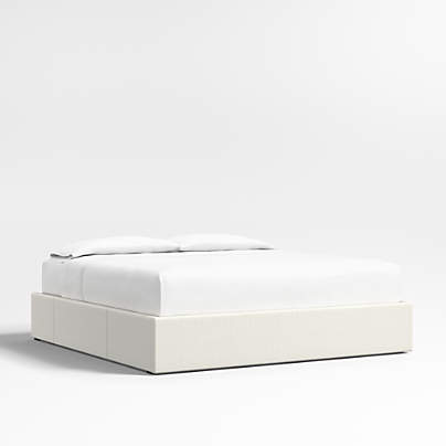 Ivory King Upholstered Storage Bed Base