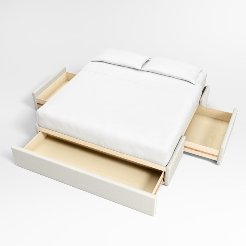 Ivory King Upholstered Storage Bed Base