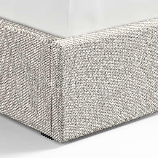 Natural Beige Upholstered King Storage Bed Base