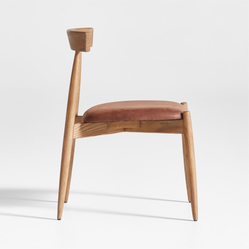 Linus Brown Leather Dining Chair by Laura Kim - image 6 of 9