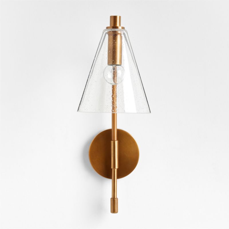 Lisse Brass and Seeded Glass Indoor/Outdoor Wall Sconce Light - image 4 of 7