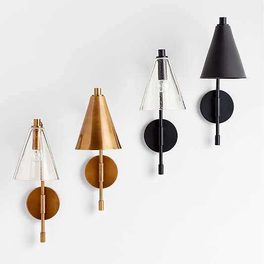 Lisse Brass and Seeded Glass Indoor/Outdoor Wall Sconce Light Set of 2