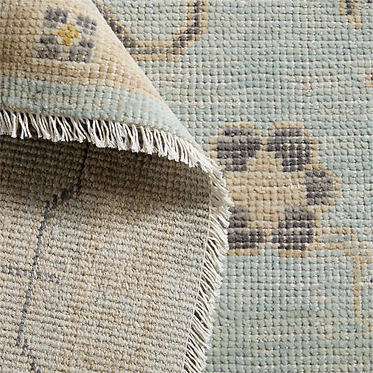 Lisse Wool Traditional Hand-Knotted Blue Area Rug 9'x12'