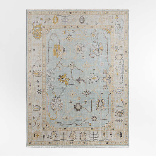 Lisse Wool Traditional Hand-Knotted Blue Area Rug