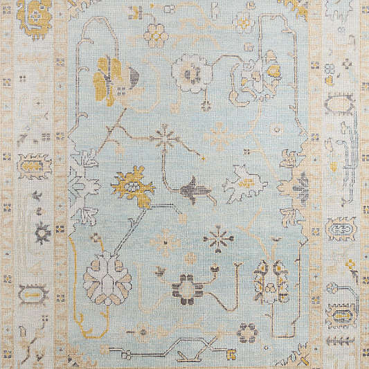 Lisse Wool Traditional Hand-Knotted Blue Area Rug