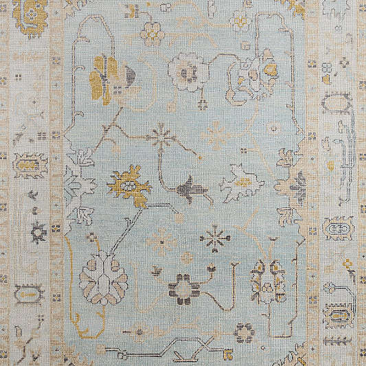 Lisse Wool Traditional Hand-Knotted Blue Area Rug