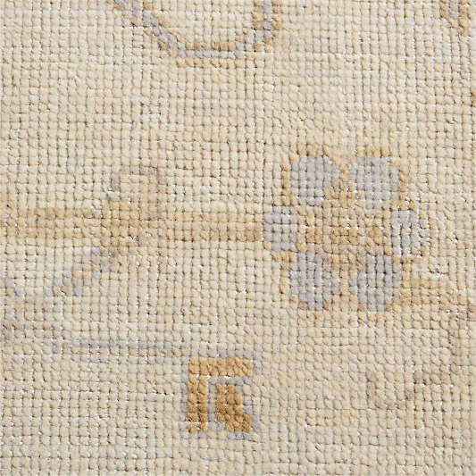 Lisse Wool Traditional Hand-Knotted Ivory Rug Swatch 12"x18"