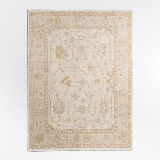 Lisse Wool Traditional Hand-Knotted Ivory Area Rug