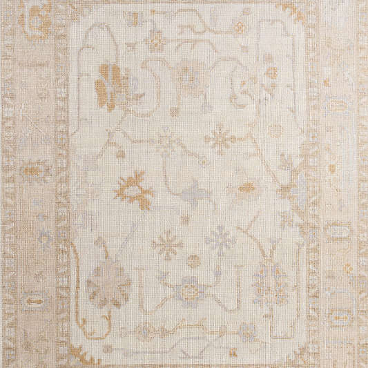 Lisse Wool Traditional Hand-Knotted Ivory Area Rug