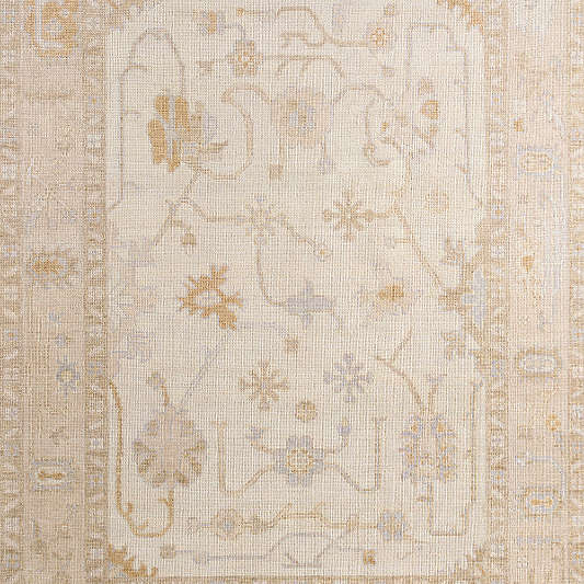 Lisse Wool Traditional Hand-Knotted Ivory Area Rug