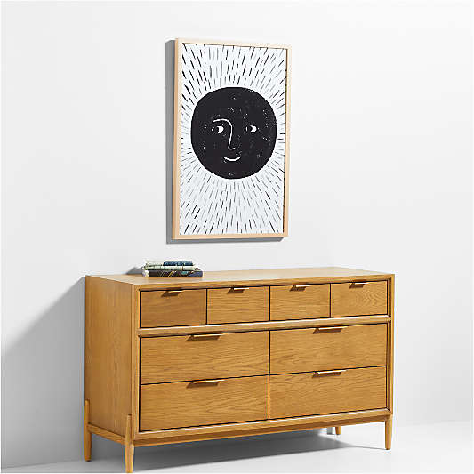 Listening Moon Large Framed Wall Art Print