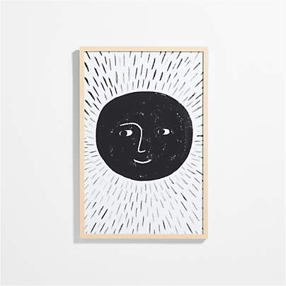 Listening Moon Large Framed Wall Art Print