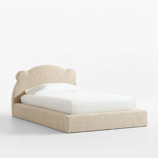 Little Bear Beige Sherpa Kids Twin Bed