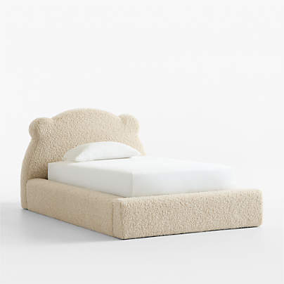 Little Bear Cream Sherpa Toddler Bed