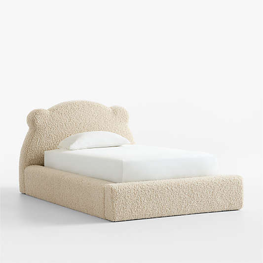 Little Bear Cream Sherpa Toddler Bed