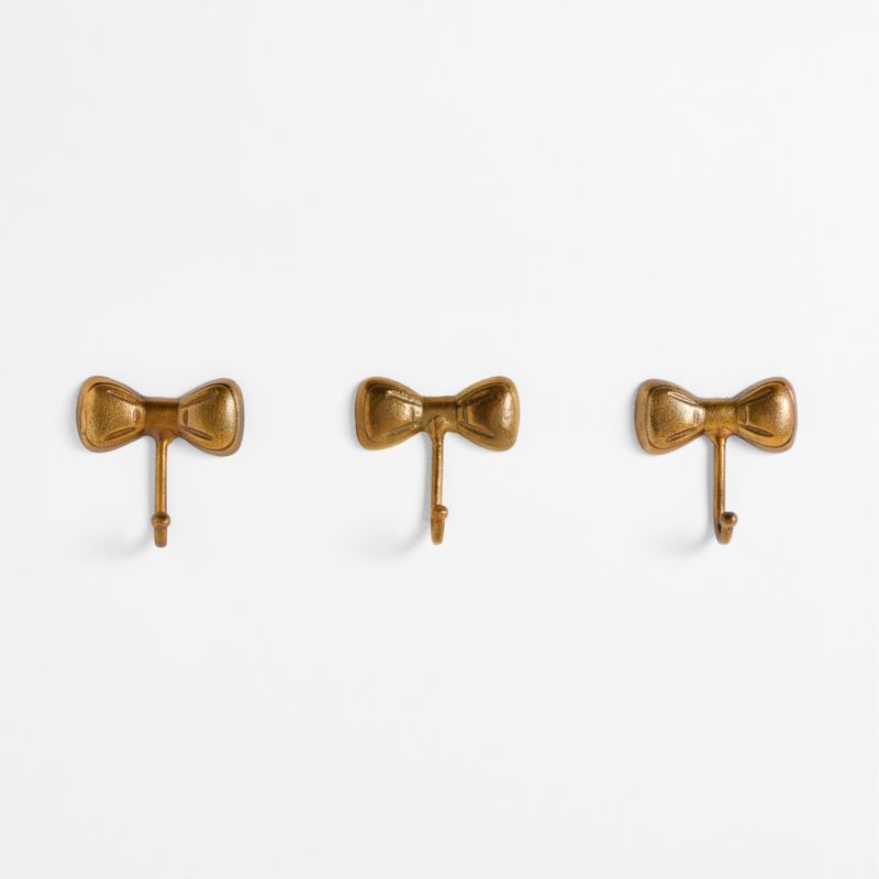 Little Bow Gold Metal Wall Hook, Set of 3 - image 10 of 11