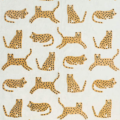 Little Leopards Wool Kids 12"x18" Rug Swatch