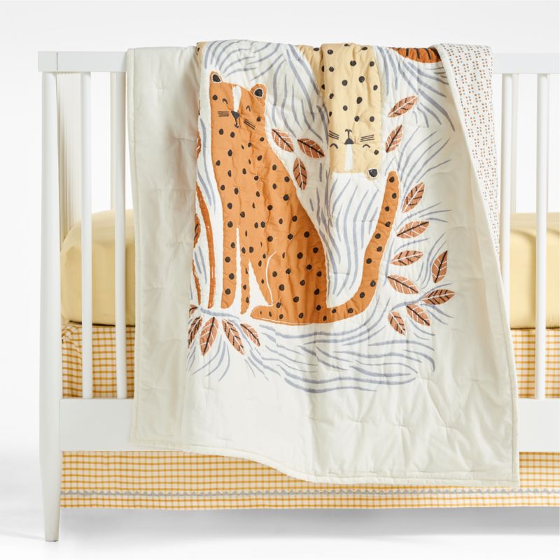 Little Leopards Organic Cotton Baby Crib Quilt - image 2 of 8