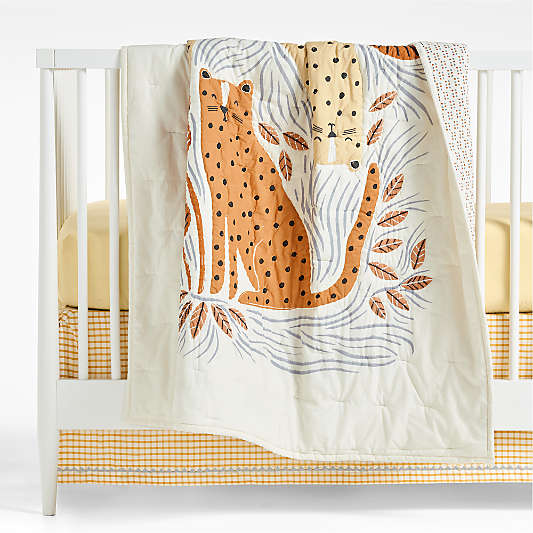 Little Leopards Organic Cotton Baby Crib Quilt Bedding Set