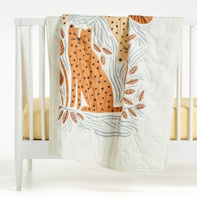 Little Leopards Organic Cotton Baby Crib Quilt - image 1 of 8