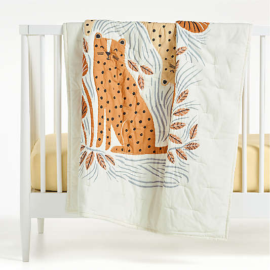 Little Leopards Organic Cotton Baby Crib Quilt