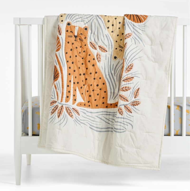 Little Leopards Organic Cotton Baby Crib Quilt - image 0 of 8