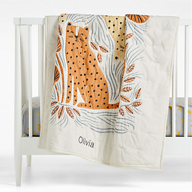 View Little Leopards 100% Organic Cotton Baby Crib Quilt details