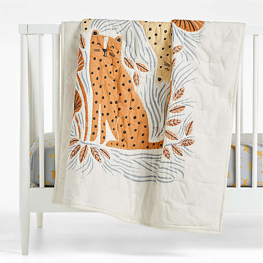 Little Leopards Organic Cotton Baby Crib Quilt