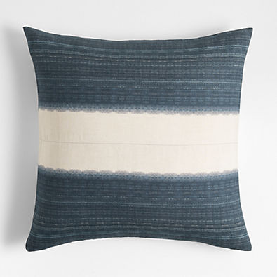 View Littoral 23"x23" Two-Tone Navy Throw Pillow with Feather Insert details