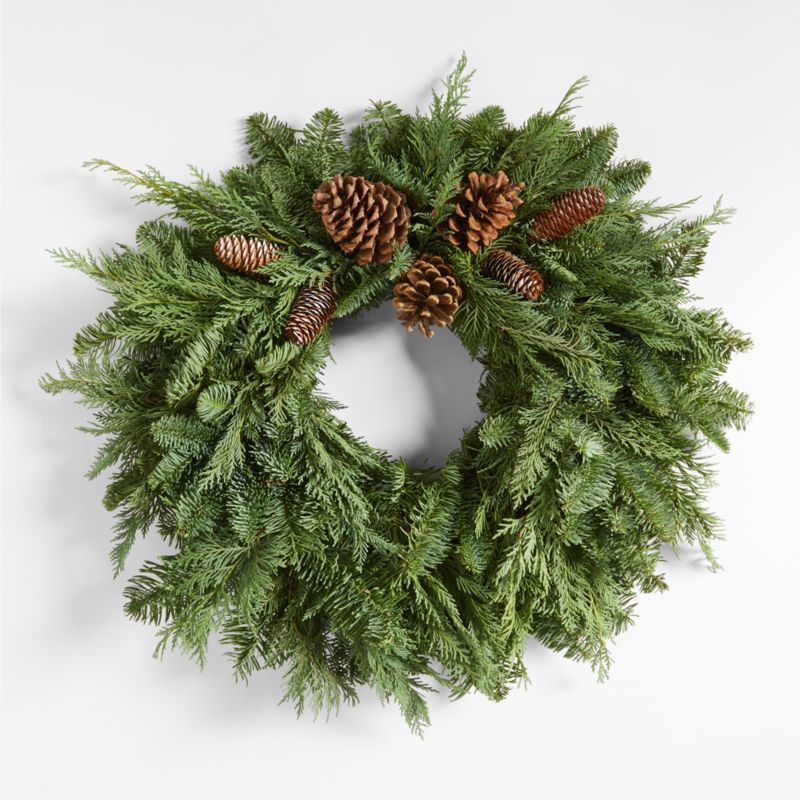 Live Cedar Pine Cone Wreath 22" - image 0 of 4