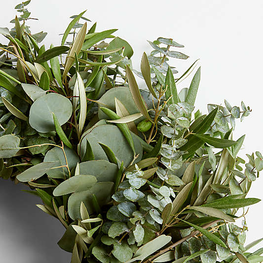 Live Eucalyptus & Olive Wreath 20"