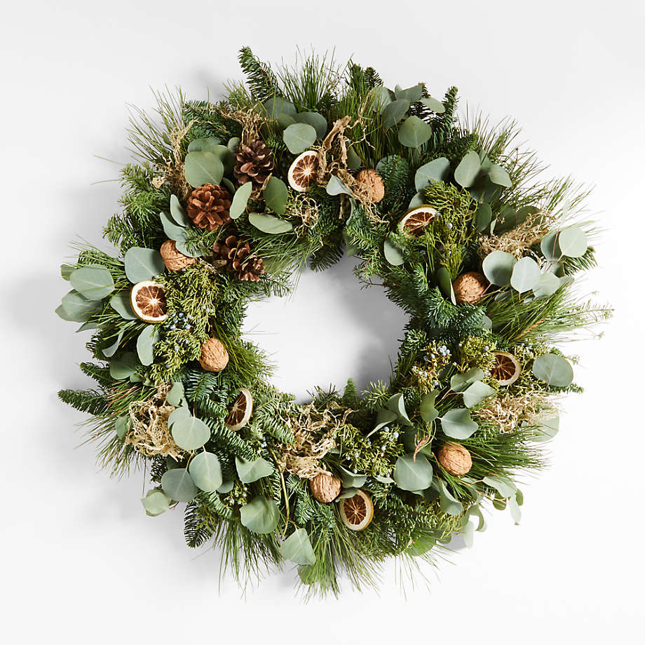 Live Greens, Walnuts & Slice Wreath 26