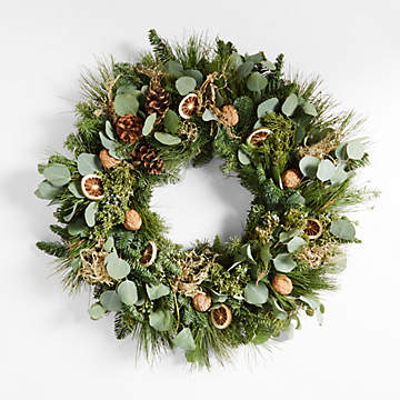 Dried Greenery & Flower Wreath + Reviews, Crate & Barrel