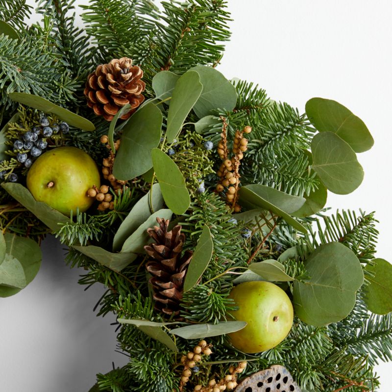 Live Mixed Greens & Pinecone Wreath 22" - image 2 of 3