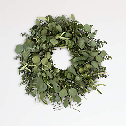 Live Eucalyptus & Olive Wreath 20"