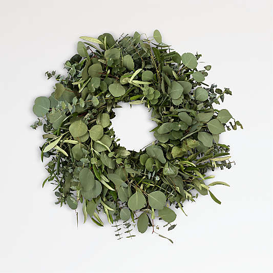 Live Eucalyptus & Olive Wreath 20"