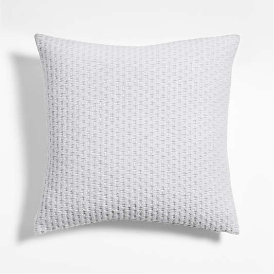 Llama Wool and Organic Cotton Blend Textured 20x20 Light Grey Throw Pillow with Feather Insert