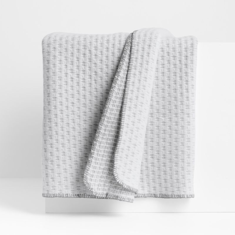 Viewing product image Llama Wool and Organic Cotton Blend Textured 70"x55" Light Grey Throw Blanket - image 1 of 5