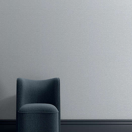 Loom Sky Blue Linen Wallpaper