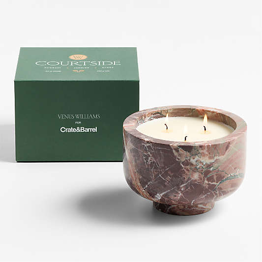 Courtside Maroon Marble 3-Wick Scented Candle by Venus Williams