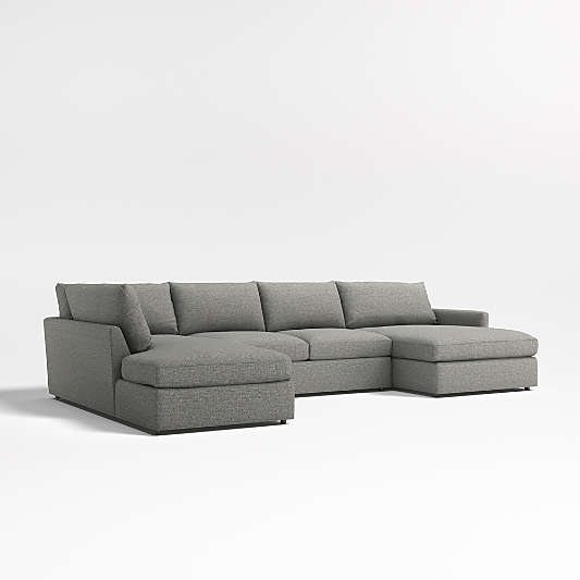 Lounge 3-Piece U-Shaped Sectional Sofa with Left-Arm Corner Bumper